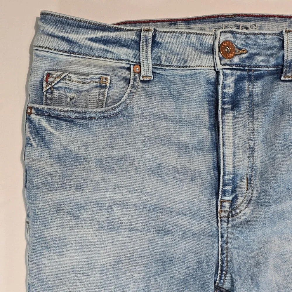Edgely High Rise Flare‎ Jeans Light Wash Acid Denim Size 12 Short 751408